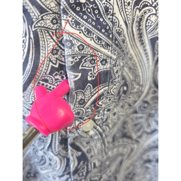 VTG Lauren Ralph Lauren Paisley Print Button Down Shirt Tunic Blue Wht SZ M 3/4 - Picture 4 of 10